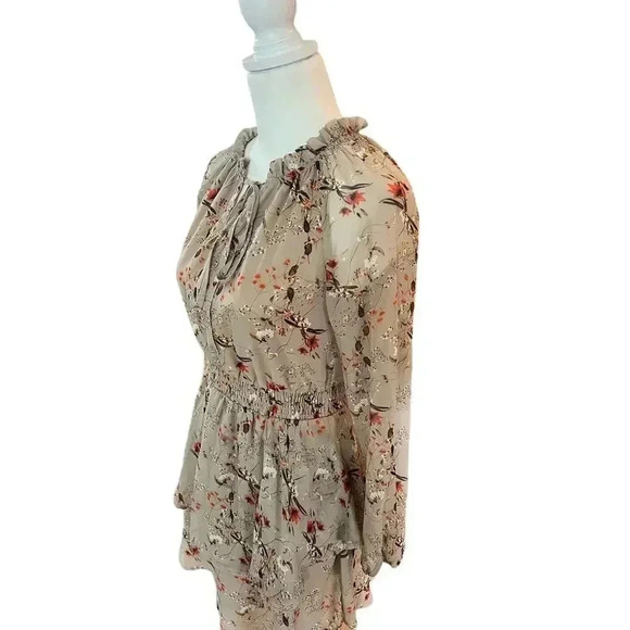 ALLEGRA K ruffled floral layered tiered chiffon smocked waist dress size xs - Picture 9 of 12